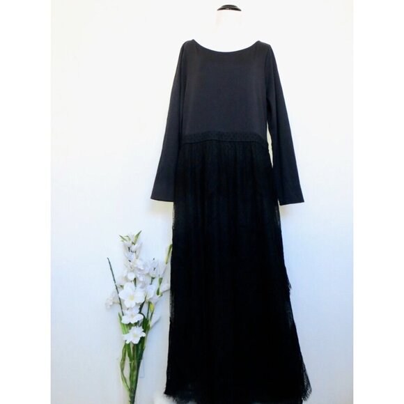 SOFT SURROUNDINGS Frederica Lace Maxi Dress Black SZ L - Picture 10 of 16